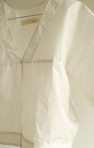 TOP#01_SHIRT IN WAXED COTTON / WHITE