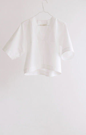 TOP#01_WHITE SHIRT IN ORGANIC COTTON PERCALE